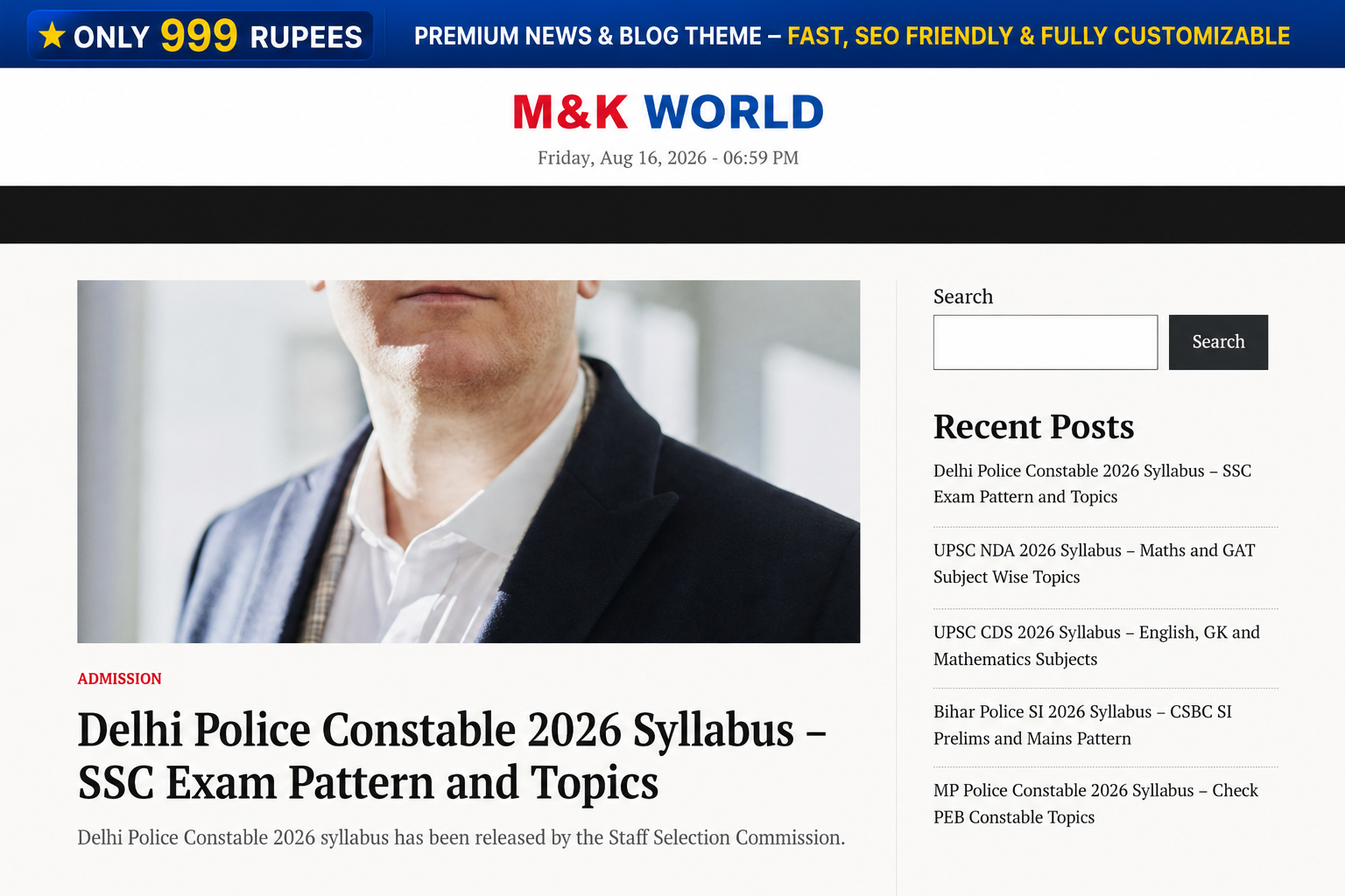 NewsWorld  A Clean Fast SEO Ready News Magazine WordPress Theme - WebTheme.shop
