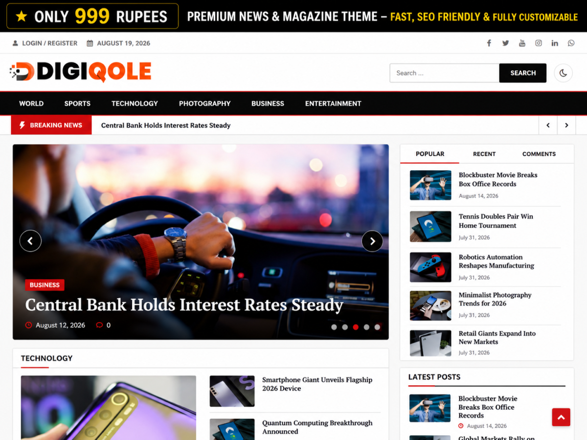 Tech News WordPress Theme – Technology News & Blog Website Design