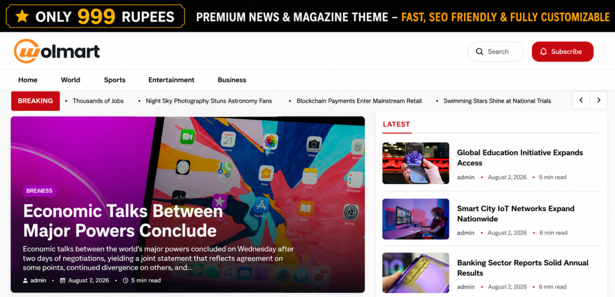 Entertainment News WordPress Theme – Movies & Celebrity Website Design